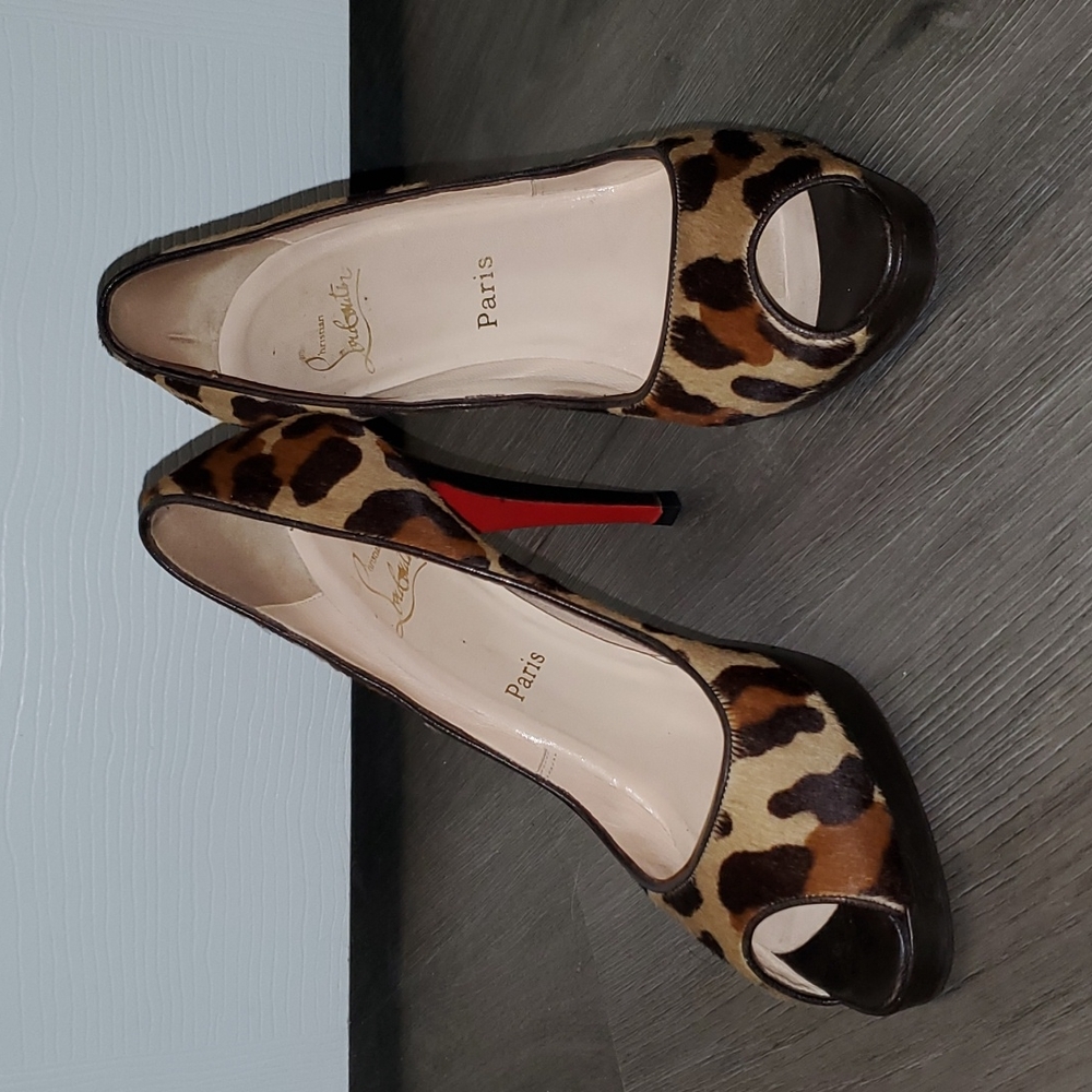 Authentic Christian Louboutin Peep-Toe Heels